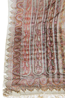 Lot 302 - Six silk/wool gauze summer shawls, 1850-60
