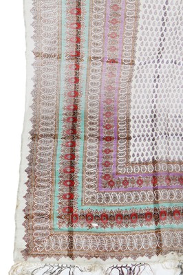 Lot 302 - Six silk/wool gauze summer shawls, 1850-60