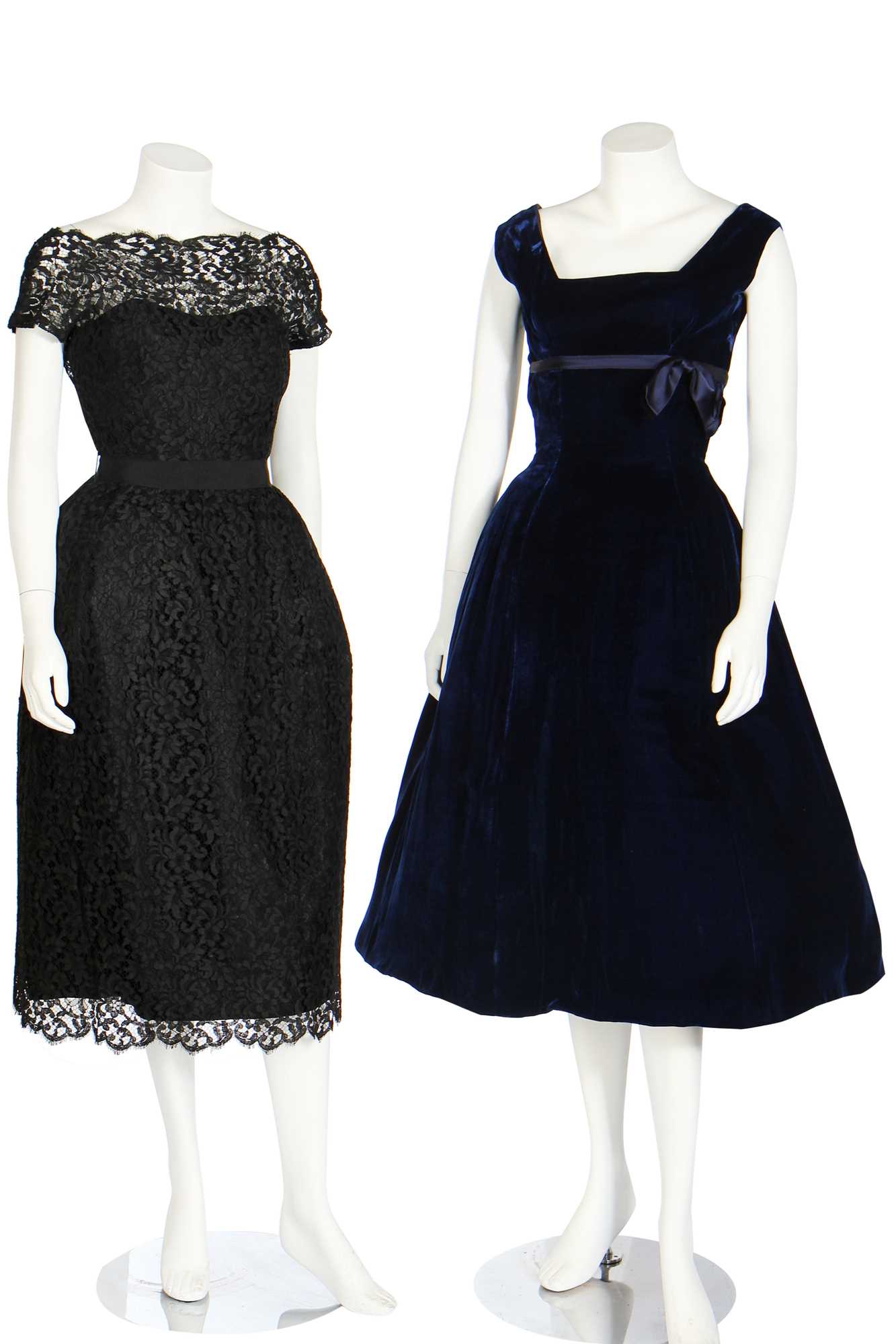 Lot 96 - Five evening or cocktail dresses, late 1940s-early 1960s