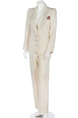 Lot 174 - An Yves Saint Laurent couture ivory wool suit, circa 1988