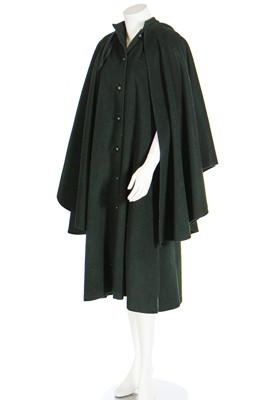 Lot 161 - An Yves Saint Laurent forest-green wool cloak, 1970