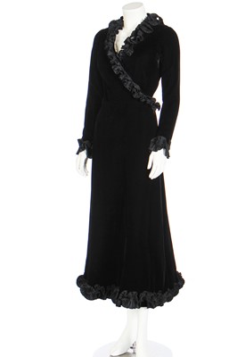 Lot 165 - An Yves Saint Laurent black velvet dress, circa 1980