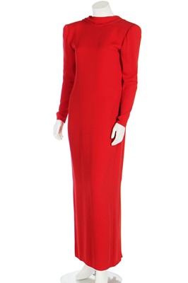 Lot 423 - A Valentino Garavani couture signature-red crêpe evening gown, 1980s