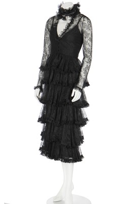 Lot 422 - A Valentino Garavani couture Chantilly lace cocktail dress, 1970s