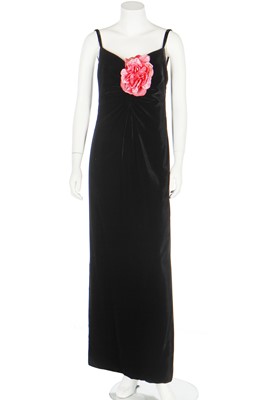 Lot 424 - A Valentino Garavani couture black silk-velvet evening gown, probably 1980s