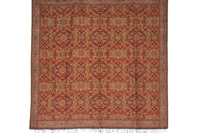 Lot 296 - A woven wool square shawl, probably French, 1835-1840