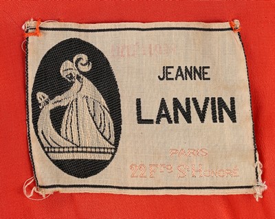 Lot 118 - A Jeanne Lanvin couture orange velvet jacket,...