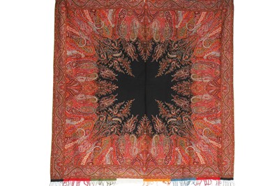 Lot 298 - Two woven square shawls, probably French, 1830s-40s