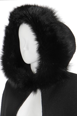 Lot 157 - A Valentino Garavani  black wool hooded cloak, probably 1970s
