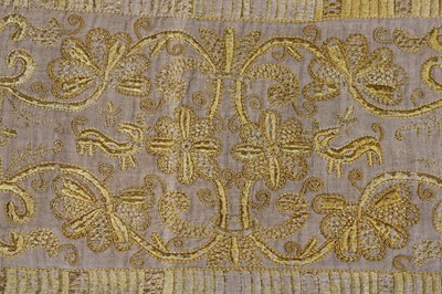 Lot 268 - A fine embroidered cover (Colcha), Spanish or Portuguese, late 16th-early 17th century