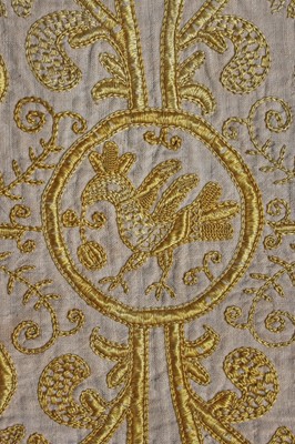 Lot 268 - A fine embroidered cover (Colcha), Spanish or Portuguese, late 16th-early 17th century