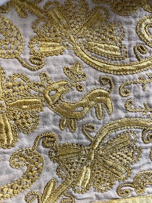 Lot 268 - A fine embroidered cover (Colcha), Spanish or Portuguese, late 16th-early 17th century