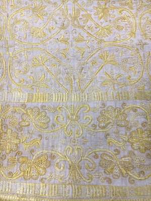 Lot 268 - A fine embroidered cover (Colcha), Spanish or Portuguese, late 16th-early 17th century