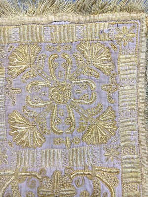 Lot 268 - A fine embroidered cover (Colcha), Spanish or Portuguese, late 16th-early 17th century