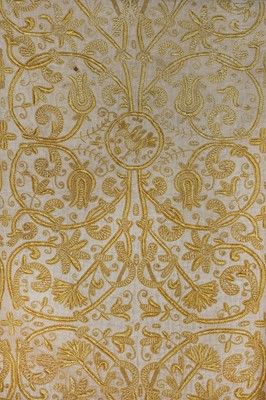 Lot 268 - A fine embroidered cover (Colcha), Spanish or Portuguese, late 16th-early 17th century