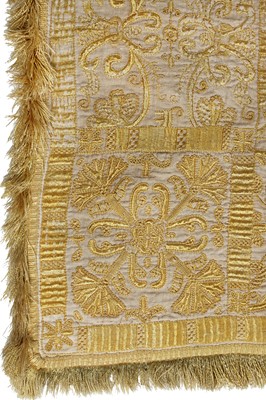 Lot 268 - A fine embroidered cover (Colcha), Spanish or Portuguese, late 16th-early 17th century