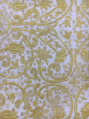 Lot 268 - A fine embroidered cover (Colcha), Spanish or Portuguese, late 16th-early 17th century