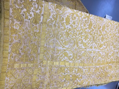 Lot 268 - A fine embroidered cover (Colcha), Spanish or Portuguese, late 16th-early 17th century