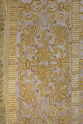 Lot 268 - A fine embroidered cover (Colcha), Spanish or Portuguese, late 16th-early 17th century