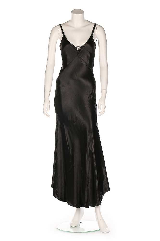 Lot 119 - A Jeanne Lanvin couture bias-cut black satin...