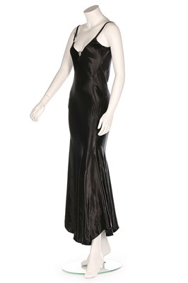 Lot 119 - A Jeanne Lanvin couture bias-cut black satin...