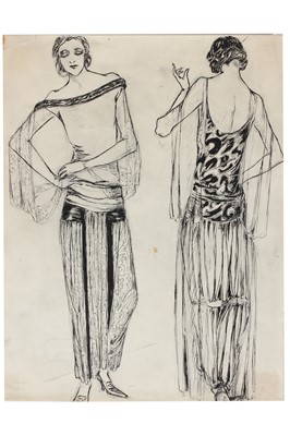 Lot 359 - A rare Atelier Poiret original fashion sketch, circa 1922