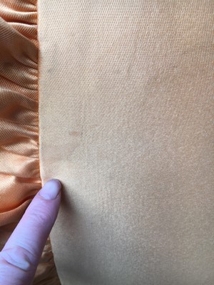 Lot 401 - Maison Lanvin couture by Jules-François Crahay - an apricot ziberline evening gown, circa 1968