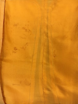 Lot 401 - Maison Lanvin couture by Jules-François Crahay - an apricot ziberline evening gown, circa 1968