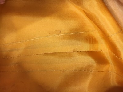 Lot 401 - Maison Lanvin couture by Jules-François Crahay - an apricot ziberline evening gown, circa 1968