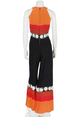 Lot 413 - A Jacques H. Réval striped crêpe jumpsuit, circa 1969