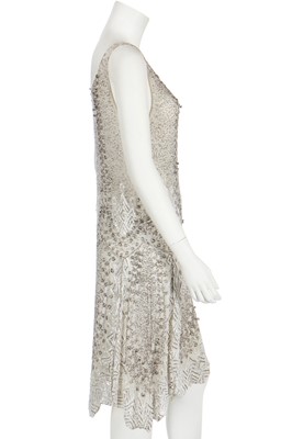 Lot 51 - A beaded white muslin flapper dress, circa 1928