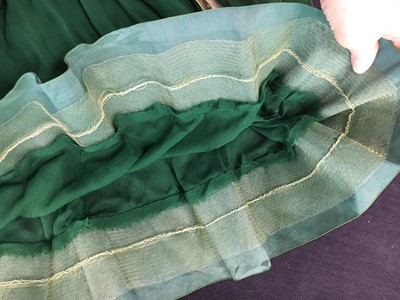Lot 365 - A Jenny couture emerald chiffon evening ensemble, circa 1930