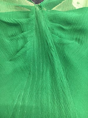 Lot 365 - A Jenny couture emerald chiffon evening ensemble, circa 1930