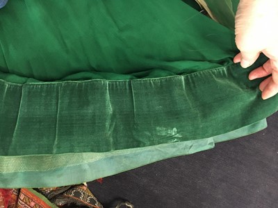 Lot 365 - A Jenny couture emerald chiffon evening ensemble, circa 1930