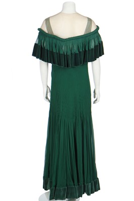 Lot 365 - A Jenny couture emerald chiffon evening ensemble, circa 1930