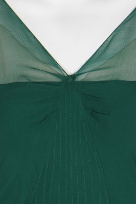 Lot 365 - A Jenny couture emerald chiffon evening ensemble, circa 1930