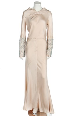 Lot 367 - A Jeanne Lanvin couture pale pink satin evening gown 'Barbarie', Autumn-Winter 1934-35