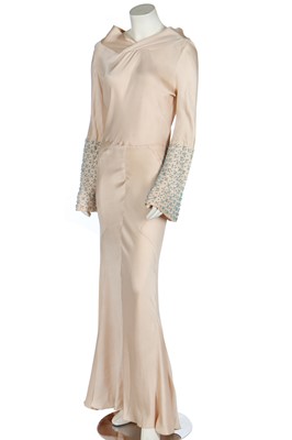 Lot 367 - A Jeanne Lanvin couture pale pink satin evening gown 'Barbarie', Autumn-Winter 1934-35