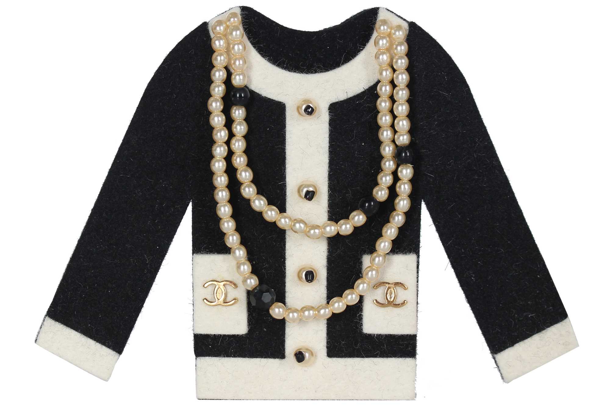 Lot 336 A Chanel cardiganshaped brooch, probably