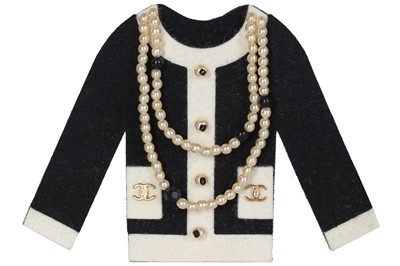 Lot 336 - A Chanel cardigan-shaped brooch, probably Autumn-Winter 2002