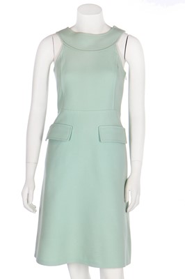 Lot 146 - A Courrèges mint-green pinafore dress, early 1970s
