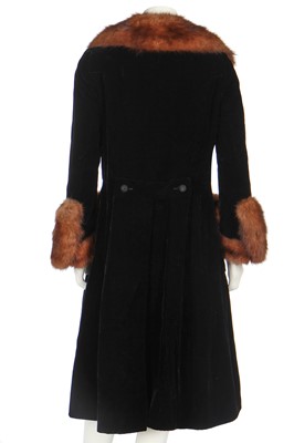 Lot 29 - An Yves Saint Laurent couture black velvet and sable coat, circa 1969