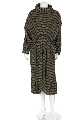 Lot 259 - An Issey Miyake striped pleated wool-blend smock, Spring-Summer 1984