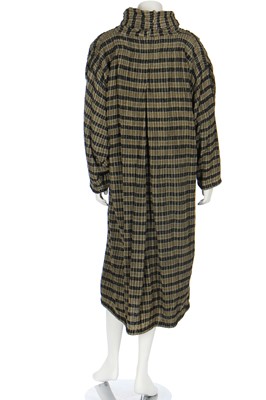 Lot 259 - An Issey Miyake striped pleated wool-blend smock, Spring-Summer 1984