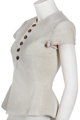 Lot 451 - A rare Alexander McQueen fitted ivory cashmere bodice, 'Highland Rape' collection, Autumn-Winter 1995-96