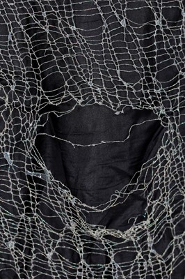 Lot 453 - A rare Alexander McQueen torn cobweb lace dress, 'Highland Rape' collection, Autumn-Winter 1995