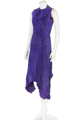 Lot 454 - A rare Alexander McQueen purple suede dress, 'Highland Rape' collection, Autumn-Winter 1995-96