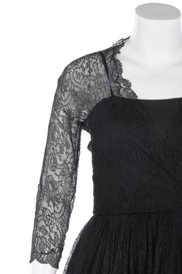 Lot 127 - A rare and early Balenciaga couture black lace...