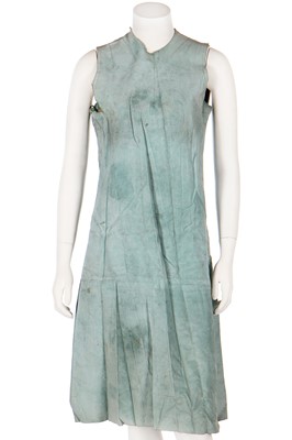 Lot 457 - A rare Alexander McQueen aqua suede dress, 'Highland Rape' collection, Autumn-Winter 1995-96