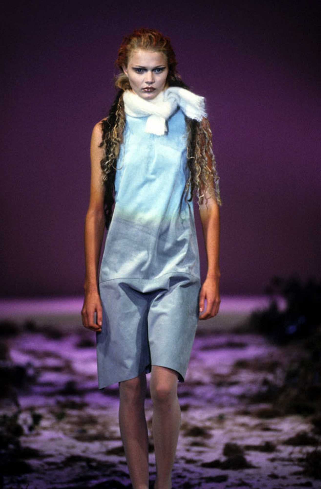 Trape Collection Lot 457 - A rare Alexander McQueen aqua suede dress,